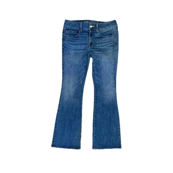 American Eagle Kick Boot Jeans Womens Size 6 Short Denim Bootcut Y2K Low Rise - Picture 1 of 8
